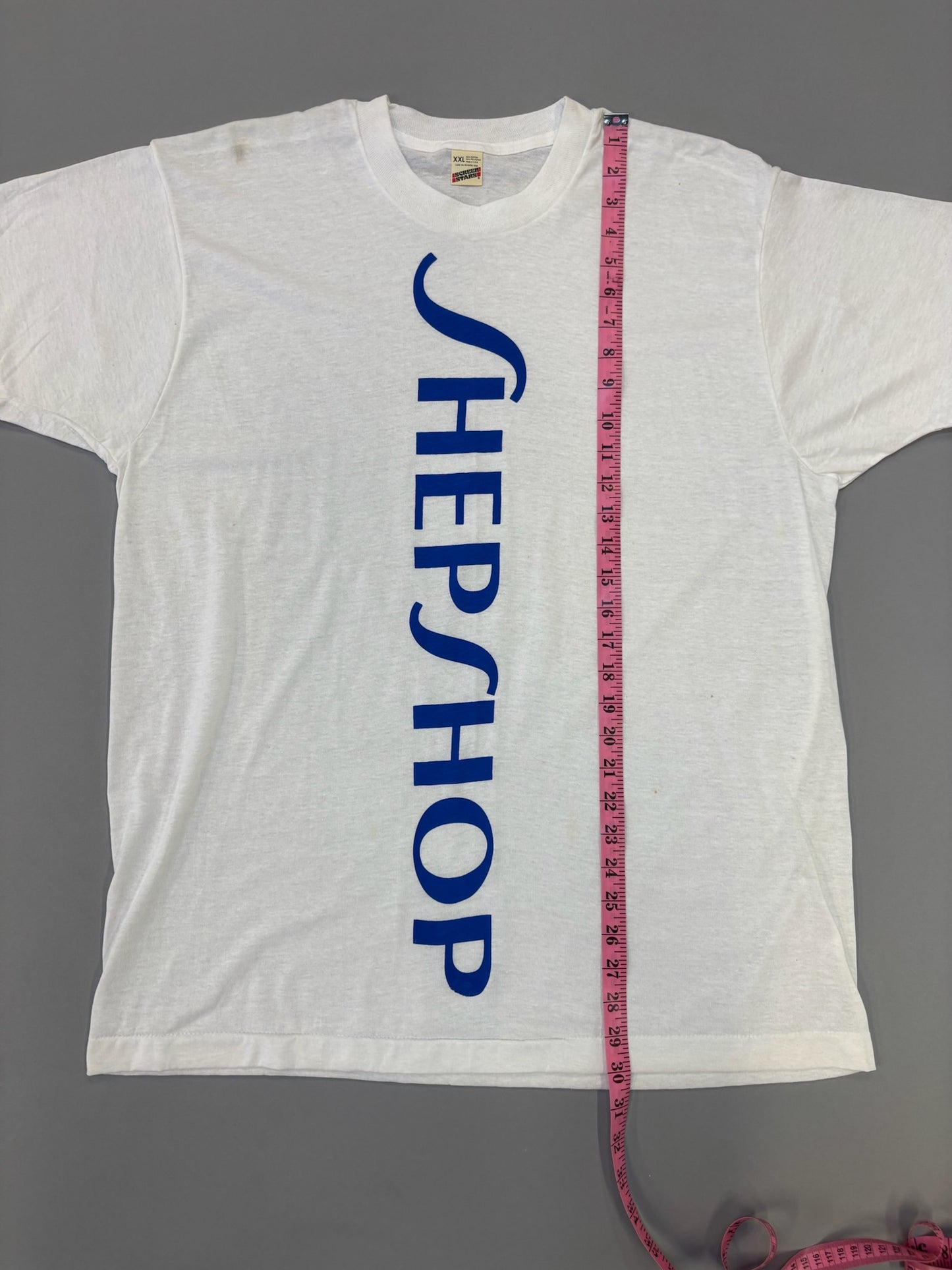 HUGE shepshop LOGO white t screenstars