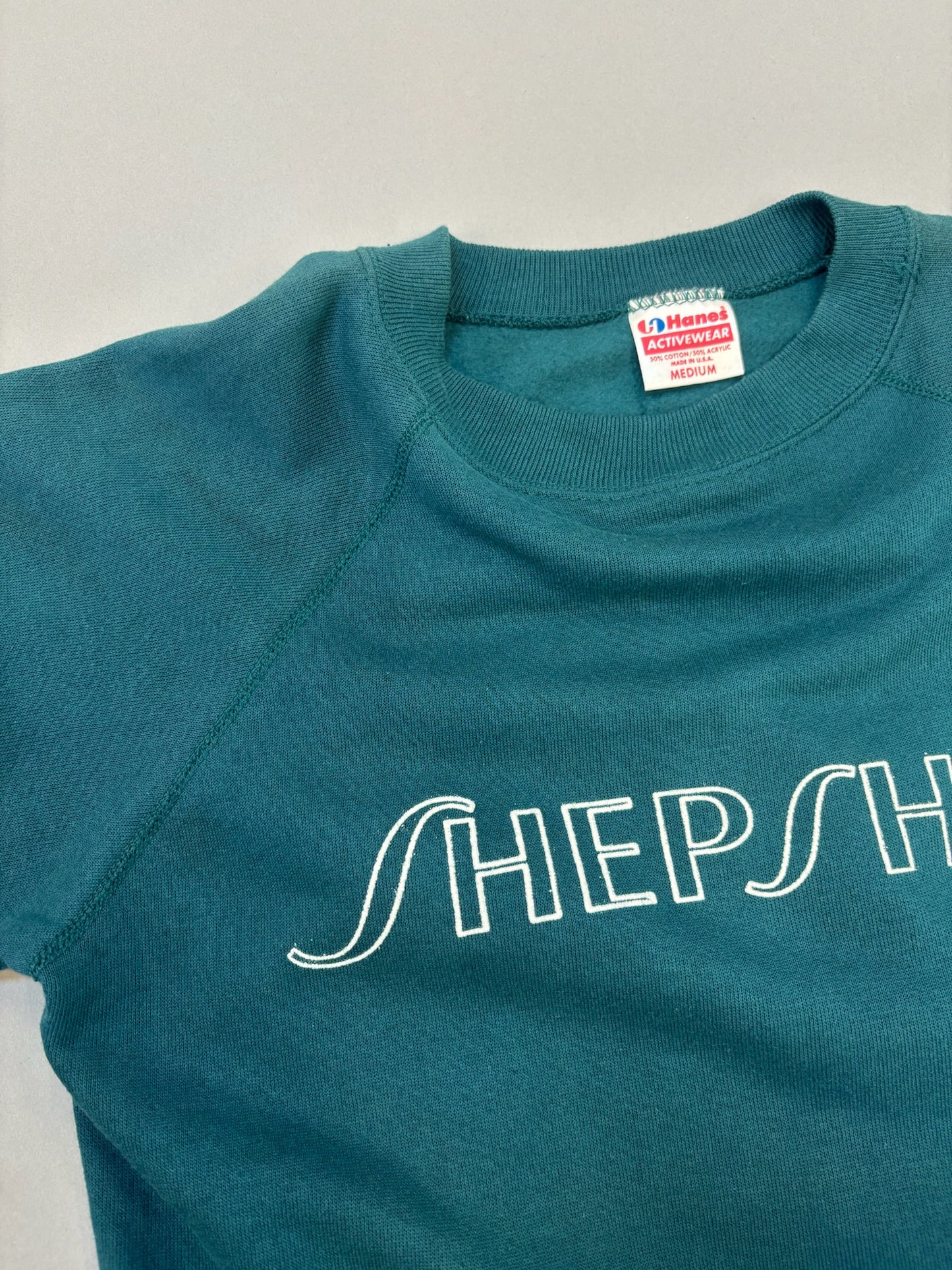 Hanes Teal Shepshop Raglan Sweatshirt