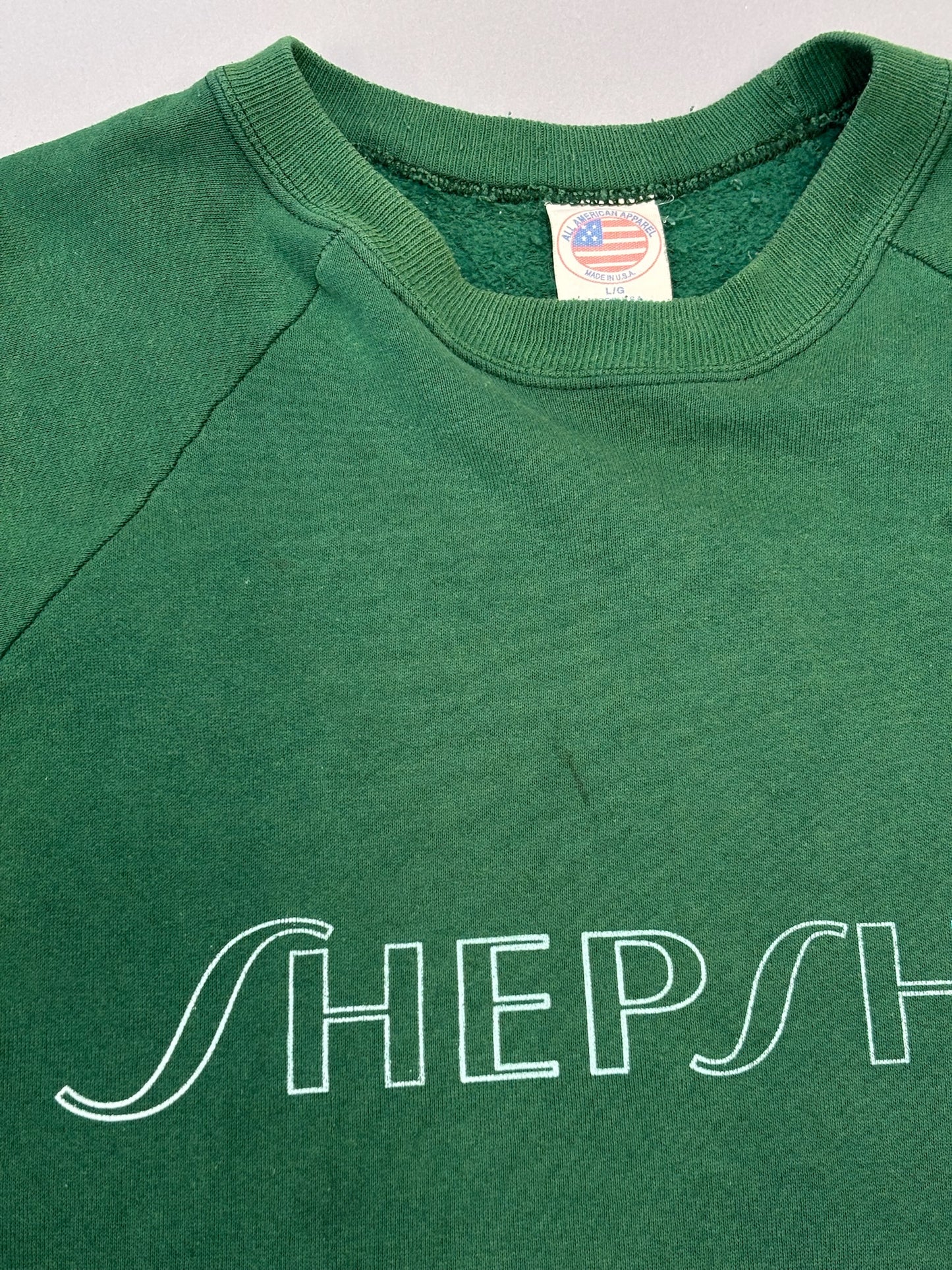 Forest Green Raglan Sweatshirt Shep Outline